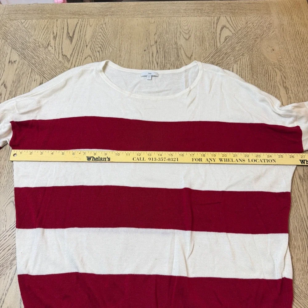 Gap Women Large Red White Striped Crew Neck‎ Long Sleeve Sweater